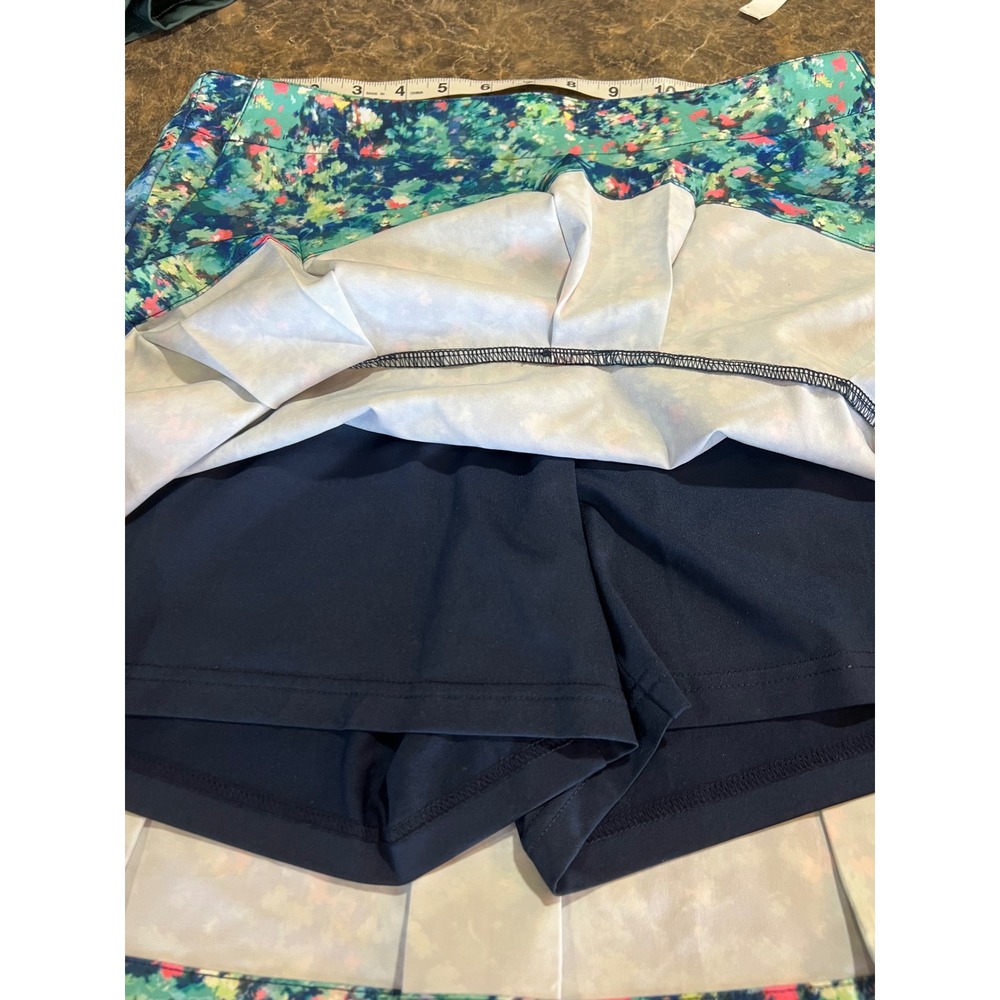 Lady Hagen Womens Blue Floral Golf Skort Size 6 Pleated Athletic Skirt Shorts - Picture 8 of 9